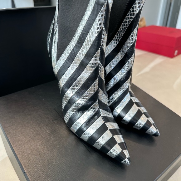YSL Snake Black and Silver Boot - Picture 10 of 14